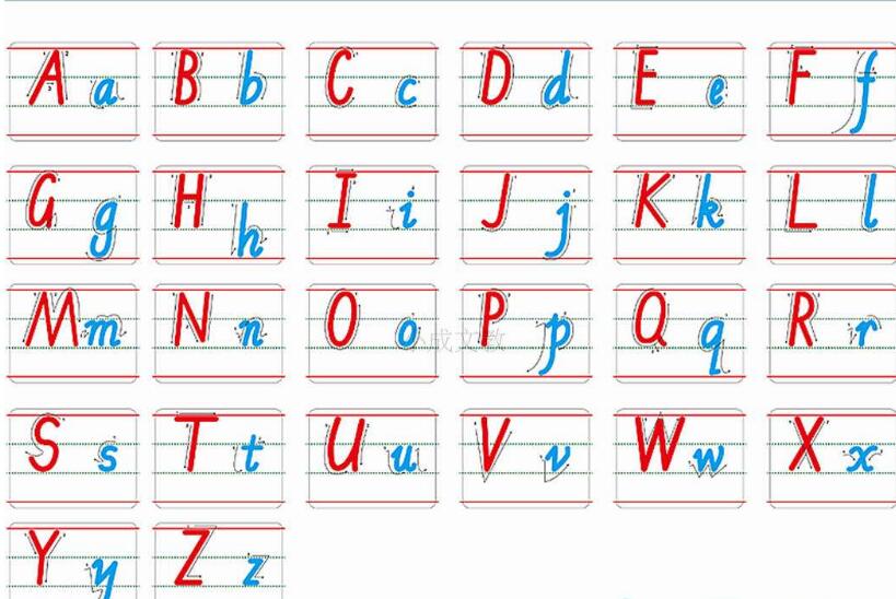 26个英文字母小写是:a,b,c,d,e,f